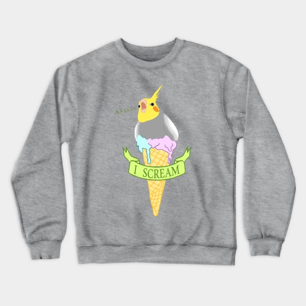 I scream - ice cream cockatiel Crewneck Sweatshirt by FandomizedRose